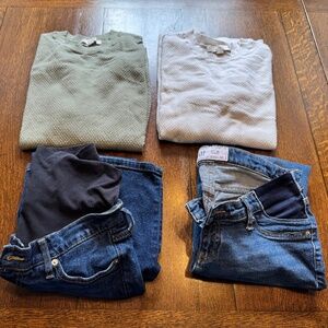 Gap maternity and Ann Taylor Loft maternity shirts and jeans
